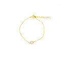 925 Silver Fashion Jewelry Gold Plating Cubic Zirconia Chain Bracelet